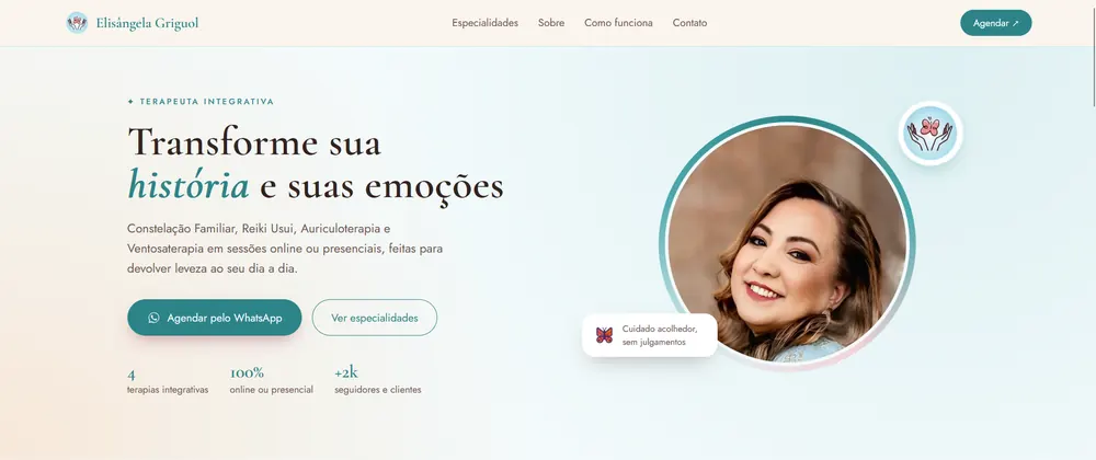 Site da Elisângela — Terapias Integrativas